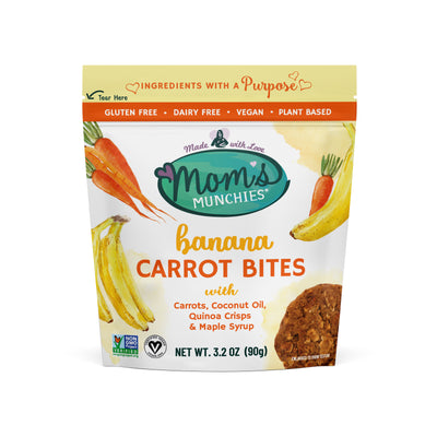 Banana Carrot Bites Made With Coconut Oil and Maine Maple Syrup Gluten Free Vegan Plant Based Non-GMO Project Verified