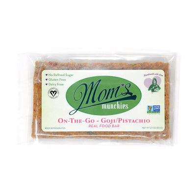 Goji Berry Pistachio Bar Gluten-Free, Dairy-Free, Plant Based, Low In Natural Sugar, Non-GMO Project Verified